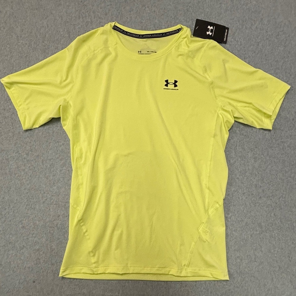 Under Armour HeatGear Armour Compression Short Sleeve Shirt Neon Yellow 1361518